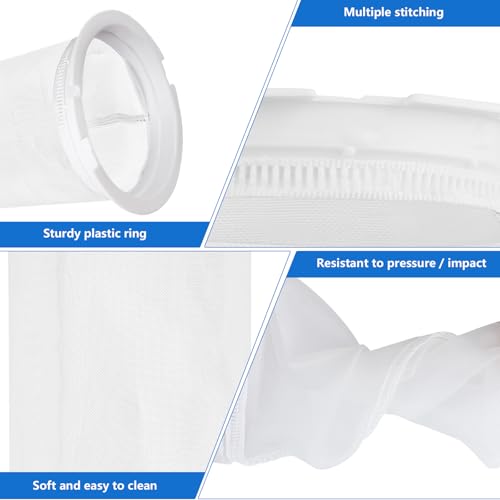 showingo Fine Mesh Bag 004152451700 Replacement for Paramount Pool Skimmer Basket Screen 600 Micron Mesh Bag Fit for Paraskim, EDC and DDC Debris Cannister Replaces 004-152-451-700