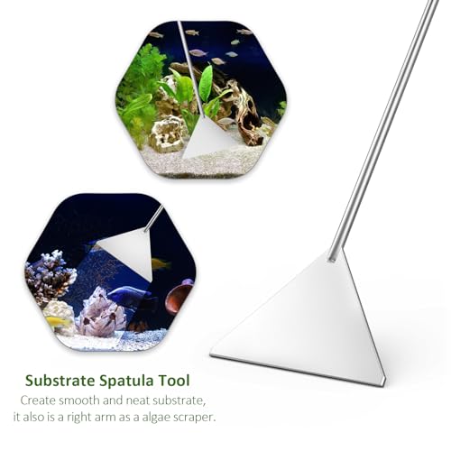 Cooclensportey Aquascape Tools - 4PCS Premium Aquascaping Tools Kit, Enduring Aquarium Tools Include Aquarium Scissors Tweezers and Algae Scraper, Terrarium Supplies for Fish Tank