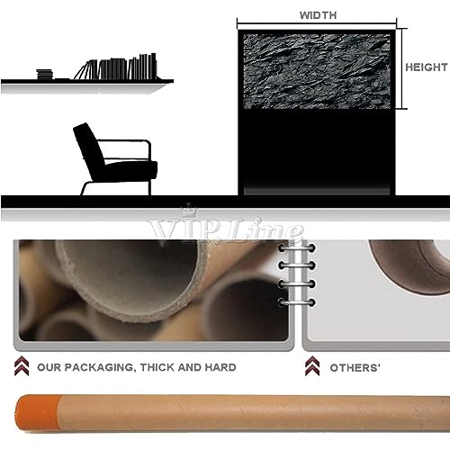 VIP. LINE 3D Effect Black Stone Texture Aquarium Background Poster Fish Tank Backdrop Decorations PVC Background (60" x 24"/ 152 x 61cm) - size: 60" x 24"/ 152 x 61cm