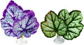 2PCS Betta Fish Leaf Pad with Suction Cup Hammock Simulating Habitat Realistic Resting Fish Rest Bed Aquariums Decor Hammock Simulating Habitat, Purple