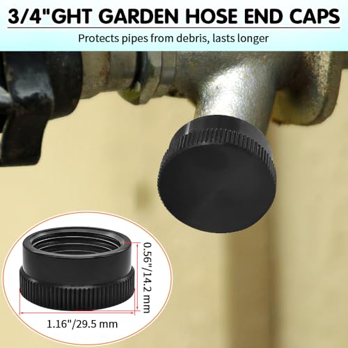 2PCS ASSE 1019-A Repair Kit(Coarse Thread), Asse 1019 A Vacuum Breaker Replacement, Outdoor Faucet Repair Kit, Anti siphon valve repair kit with 2PCS Hose End Caps(Black) - color: Black
