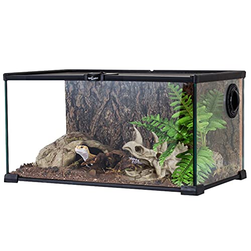 Bearded Dragon Resin Triceratops Skull Hide Decoration Reptiles Artificial Hideout Cave Landscape Tank Accessories Vines Leaves Hideaway Ornaments for Lizards Snake Gecko