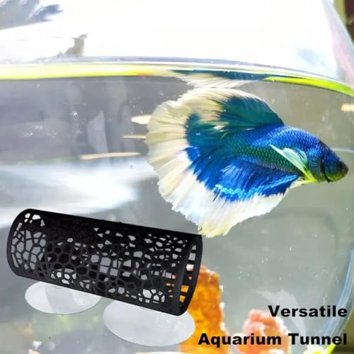 Betta Fish Tunnel Hollow Fish Hideout Cave Resting Tube Betta Hammock Tank Aquarium Decor for Small Shrimp Reptiles