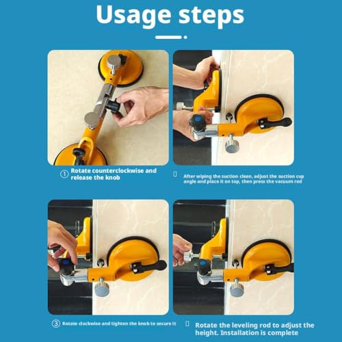 Adjustable Height Setter – Professional Countertop Leveling Tool, 2026 Upgraded Vacuum Panel Leveling Tool & Floor Tile Levelings Clamp, Efficient Flooring Tools, Floor Gap Fixer Tools