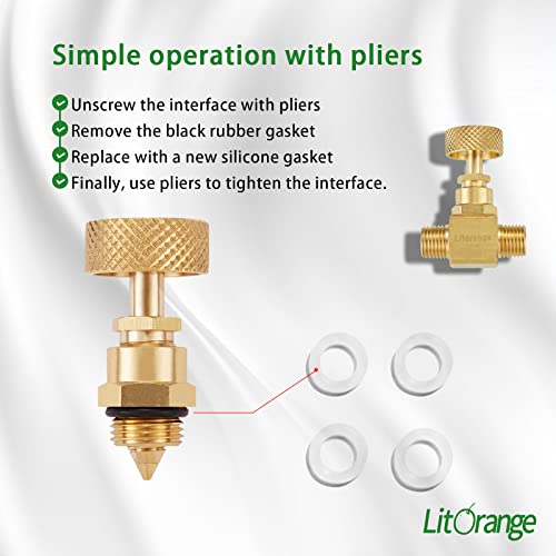 Litorange 2 Pack Heavy Duty Brass Replacement Control Needle Valve 1/4" Male NPT X 1/4" Male NPT Connection - size: 2PCS 1/4 Male x Male