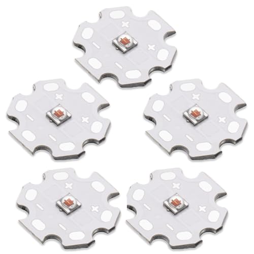 5Pcs 3W 600nm Orange 3535 SMD High Power LED Chip with Aluminum Plate 20mm Star PCB Base Heat Sink for DIY Lighting Fixtures(120deg,Orange 605nm-610nm,DC 2.4-2.6V,700mA) - color: Orange600-610nm