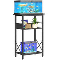 HOOBRO 10 Gallon Aquarium Stand, 3-Tier Fish Tank Stand with Storage, Reptile Turtle Tank Stand with Metal Frame, 20.5" L x 11" W , Black BB52FT01 - color: Black