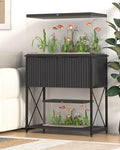 Piskyet 20-29 Gallon Fish Tank Stand, Metal Frame Aquarium Stand, Cabinet for Fish Tank Accessories Storage，Suitable for Turtle Reptile Tank Stand Terrarium Stand,340Lbs,Black