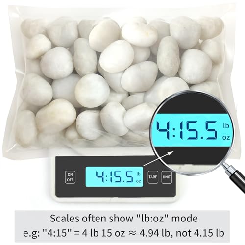 5 lbs White River Rocks, Polished Pebbles for Indoor Plants, 1-2 inch Decorative White Stones for Plants Vase Aquarium Fish Tank and Outdoor Garden Landscaping Rocks - size: 1-2 Inch, style: 5 Pounds