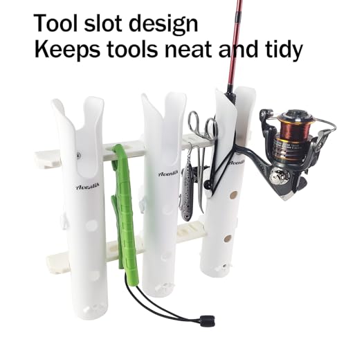 Aventik Tube Fishing Rod Holder Bracket Wall Mounted Boat Side Mount Tool Holder Tube Links with Screws 1/2/3/4/6 Pole Tube Fishing Rod Holders - color: 6-Pole Yellow