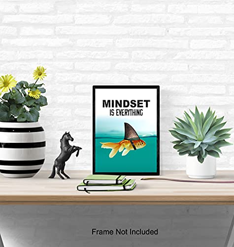 Motivational Wall Art Posters for Home, Office - Mindset is Everything - LARGE 11X14 - Inspirational Gifts for Men, Students - Entrepreneur Wall Art Decor - Uplifting Self-Improvement Positive Quotes - size: 11"L x 14"W, style: Unframed