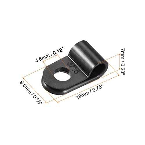 R-type Cable Clips Wire Management Clamp, [for Keeping Wire Neat ] - Nylon / 0.2-inch/Black / 30 Pcs - size: 0.2-inch
