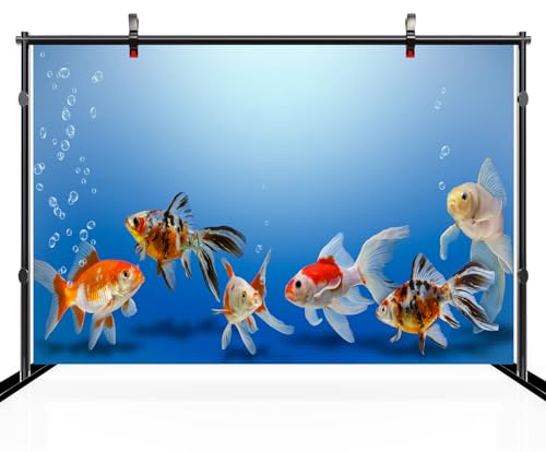 CHNYWORK 82x59 Inches Fish Tank Tapestry Wall Hanging Aquarium Underwater Goldfish Bubbles Blue Background Living Room Bedroom Aesthetic College Dorm Fabrics Wall Hanging Decor - size: 82''x59''