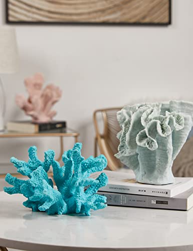 HAUCOZE Coral Decor Ocean Sculpture Statue Modern Home Art Table Centerpiece Gift for Living Room Bookshelf Polyresin 7.5 Inch