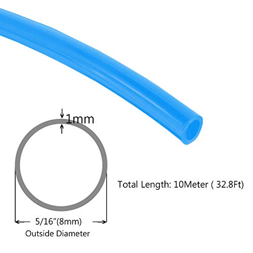 Beduan Pneumatic Nylon Tube 5/16"od SAEJ844 Air Line Nylon Hose Tubing for Air Brake System or Fluid Transfer（32.8ft 10 Meter） - color: Blue, size: 5/16"OD 32.8FT