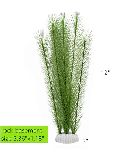 M2cbridge Fish Tank Artificial Silk Green Water Plants Aquarium Decor Soft Grass 3 Pack,12" - color: 3pcs,12"