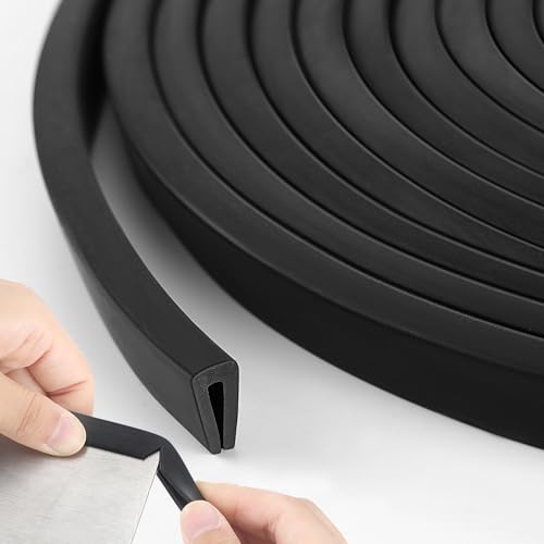 Kingdder Rubber Edge Trim 1/8" U Channel Sheet Metal Edge Protector Door Seal Strip Guard Weather Resistance Fits for Car Doors Steel Plates Glass Hatches Table Corners(10 Feet Long, Black) - size: 1/8" U ,10 Feet Long