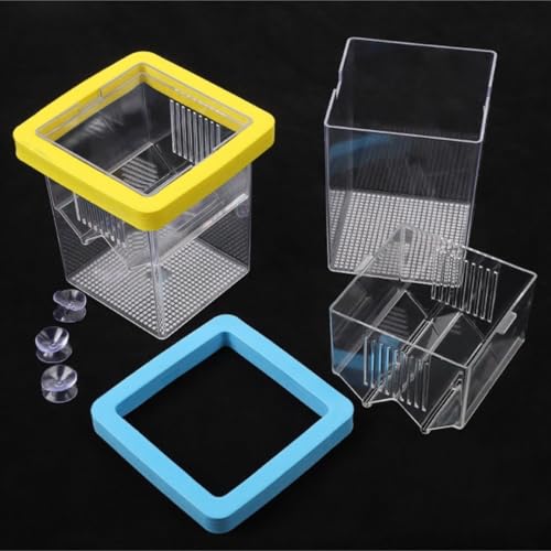 Hatching Container Pet House Floating Breeding Box for Aquarium Fish Tank Breeder(Yellow) - color: Yellow