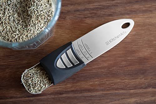 KitchenArt Stainless Steel Pro Adjust-A-Tablespoon, Adjustable Tablespoon Scoop, Measures 1/2 TSP to 1 TBL - size: Tablespoon