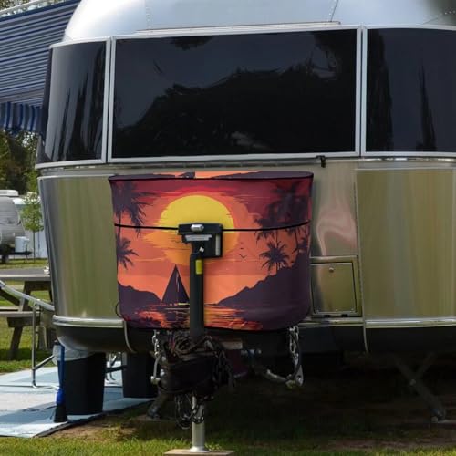 Boat Palm Double 20lb RV Propane Tank Cover Heavy Duty Propane Gas Cylinder Cover Dust-Proof All Weather Protection - color: Boat Palm, size: S(20LB)
