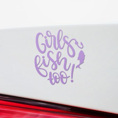 Decal Stickers of Girls Fish Too (Lavender Purple) (Set of 2) Premium Waterproof Decal Stickers for Laptop Phone Accessory Helmet Car Window Mug Tuber Cup Door Wall Decoration - BICVER1c33530LA0124 - color: Lavender Purple, size: 2.8'' x 3.1''