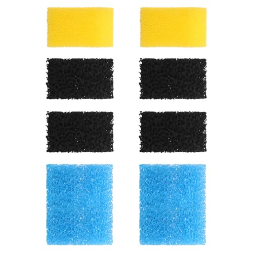 Replacement Aquarium Filter Sponge, Fish Tank Filter Replacement Parts, Including 2 x Coarse Sponge, 2 x Fine Sponge & 4 x Carbonized Sponge, for 10-40 Gal