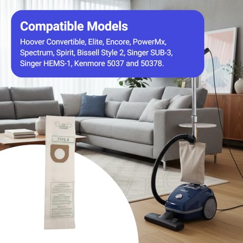 VacBagsUSA Replacement 3 Pack Vacuum Bags for Hoover Type A Replaces #4010001A | Made in USA!