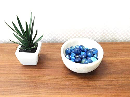 Blue River Rocks, Garden Rocks, Outdoor Decorative Stones, Natural Gravel, for Aquariums, Landscaping, Vase Fillers, Succulent, Tillandsia, Cactus Pot, Terrarium Rocks, 4.5 lb (72 oz)