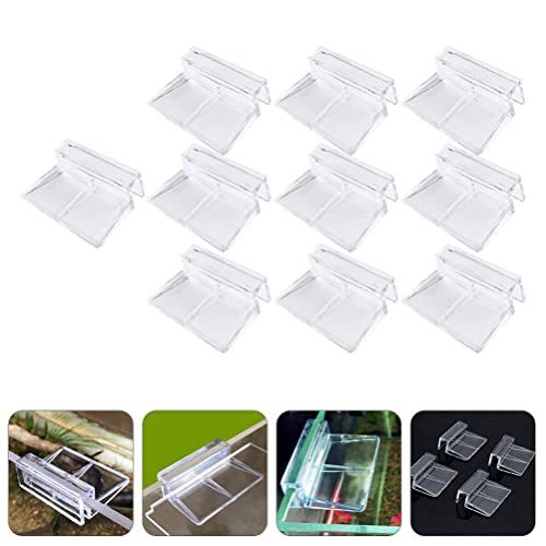 Mipcase 20pcs Acrylic Support Bracket for Fish Tank Covers Clips for Aquariums Easy Installation Compatible
