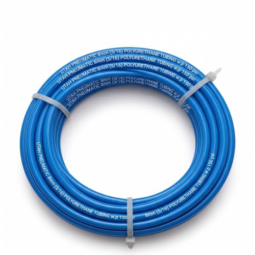 Utah Pneumatic 8mm Air Tubing 5/16 inch Blue Polyurethane PU Pneumatic Hose 30 Meter 98.4ft Length High Pressure Air Line 8mm OD x 5mm ID - size: 8 mm OD (30 m)
