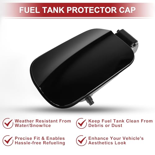 ACROPIX Fuel Tank Door Cap for Volkswagen Atlas 2017-2022 Fuel Filler Flap Cover Bolt Type No.3CG809857/3CN809909 Black ABS Fuel Filler Door Gas Cap