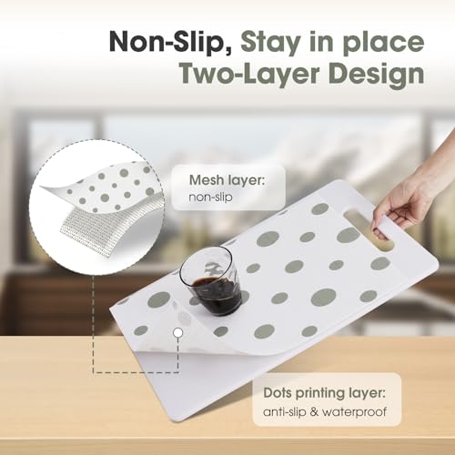 Beautysaid Shelf and Drawer Liner for Kitchen Cabinet, Non Adhesive Non Slip Shelf Paper Waterproof Washable Thickened for Dresser Pantry Shelve Bathroom Protector Liner(Polka Dot,12 in x 10 FT) - color: Polka Dot, size: 12"W x 118"L