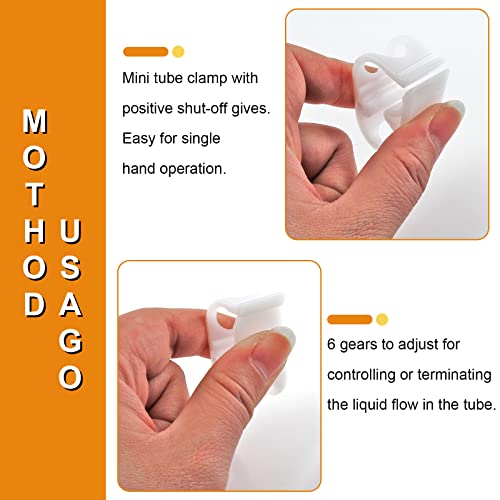 Uenhoy 5 Pcs Plastic Tubing Clamps, Hose Shut Off Clamps for 1/4" - 1/2" Tube O.D., Water Flow Control Hose Clip Laboratory Pinch Valve - size: 6-12mm / 1/4"-1/2"