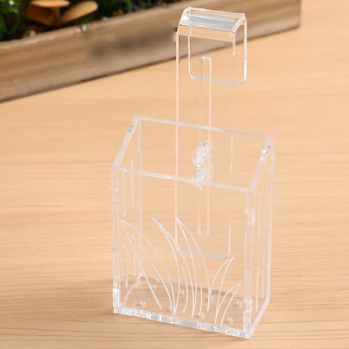 POPETPOP Hanging Aquarium Planter - Transparent Acrylic Fish Tank Plant Holder Cups for Decoration