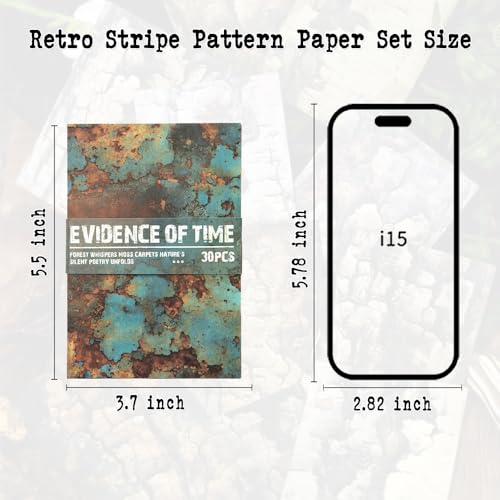 150 Sheets Rustic Textures Vintage Scrapbook Paper, 3.7x5.5 Inch, 5 Assorted Set Background Decorative Paper Ephemera for Junk Journaling Supplies, Scrapbooking, Collage