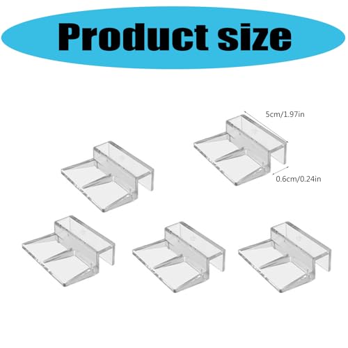 8 Pieces Aquarium Lid Clips, 6mm Clear Acrylic Fish Tank Lid Holder Cover Clamps for Rimless Glass Top, Fish Tank Cover, Hoods