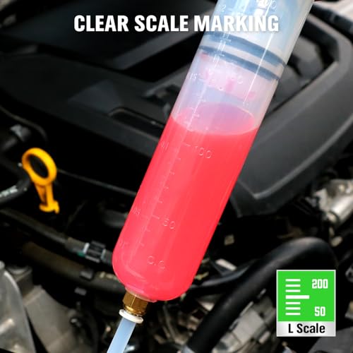 SWANLAKE 200cc Fluid Extractor, Extraction&Fill Pump,Fluid Syringe Pump Manual Suction Vacuum Fuel Car Transfer - size: 200ML