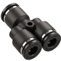 1/4 Push To Connect Fittings Y Splitter Air Line Union Push Fit Fittings Tube Fittings Pneumatic Push 10 Pack (1/4 Inch Y Splitter) - color: Black-Y, size: 1/4" OD 10 PCS
