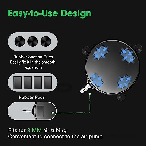 VIVOSUN Air Stone Disc 8 x 8 Inch with Shell and Sucker for Aquarium, Fish Tank and Hydroponics Air Pump (Pack of 2) - size: 8 inch (Pack of 2)