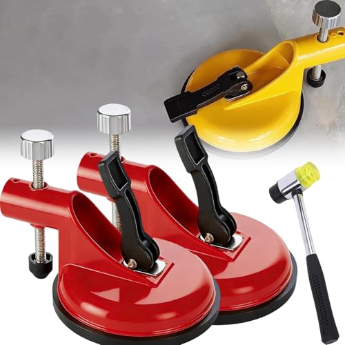 Adjustable Height Setter - Professional Countertop Leveling Tool, floor gap fixer tool, suction cup leveler for Flooring Gap Fix, Stone Slab Alignment, Repair & Seam Leveling (2pcs red) - color: 2pcs Red