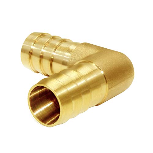 Joywayus 5PCS 1/2"(14mm) Hose ID/Hose Barb 90 Degree L Right Angle Elbow Union Brass Fitting Water/Fuel/Air (1/2"L 14mm)