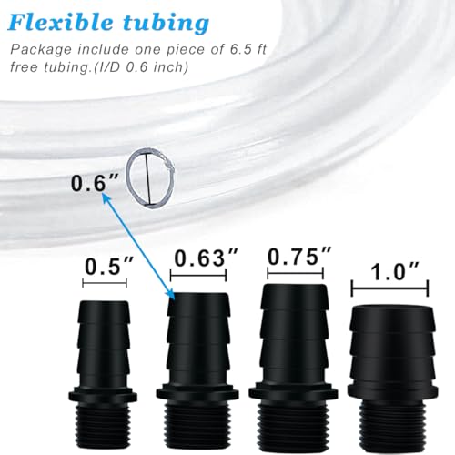 PULACO Large Flow: 800GPH（3000L/H）Submersible Pump with 6.5 ft Tubing, 45Watt Durable Fountain Water Pump With 4 Nozzles For Above 80 gallons Fish Tank or Pond - size: 800 GPH