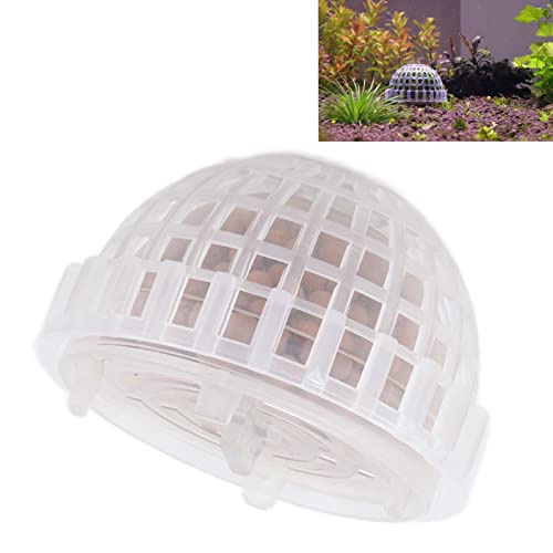 Aquarium Moss Ball Holder Transparent Plastic Fish Tank Decor Submerged Moss Minerals Ball Holder for Shrimps Hide and Breed 5 x 3.5cm