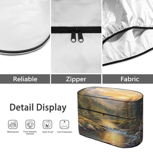 Camping Stream Travel Trailer Propane Tank Cover Tanks Dust-Proof Sun Protection Fit for Gas Dual 20lb Weather Resistant Cylinder Cover - color: Camping Stream, size: S(20LB)