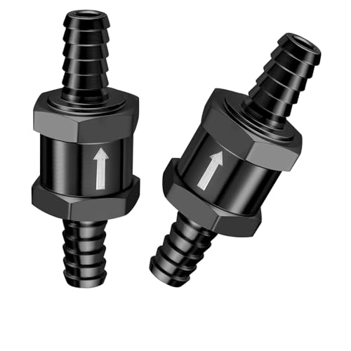 EVIL ENERGY 5/16" Fuel Check Valve One Way Inline Non Return Diesel Gasoline Black (8mm OD,2PCS) - color: Black, size: 5/16