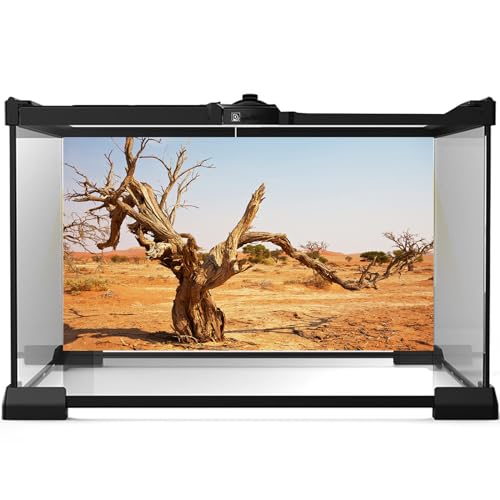 Reptile Habitat Background Orange Desert Terrarium Background Aquarium Background Dead Tree Backdrop Durable Polyester Background Decor Vinyl 24x12in - color: Brown, size: 24(W)x12(H)inches/ 60(W)*30cm(H)