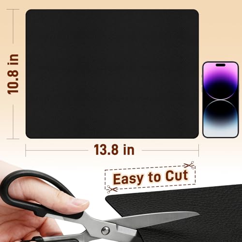 Cuttable PU Leather Nightstand Mat - 13.8x10.8in, Waterproof, Heat Resistant & Non-Slip Night Stand Accessories, Bedside Table Mat, Dresser Protector Top, End Table Cover, Small Desk Mat, Black - color: Black, size: 13.8L x 10.8W