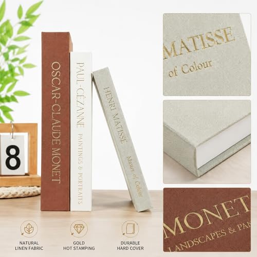 Decorative Books for Home Decor,Set of 3 Aesthetic Faux Books with Storage Box,Linen Fake Books for Coffee Table,Bookshelf & Mantle Decor,Modern Decorative Book Set(brown) - color: brown