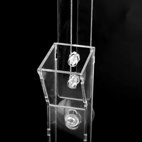 Acrylic Shrimp Feeding Tube, Shrimp Feeder Transparent Glass Shrimp Feeding Dish Tray with Suction Cups for Fish Jar Aquarium Crystal Shrimp Crabs Clams