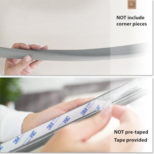 Roving Cove HeftyFit Edge Protector for Baby Proofing (6ft Large Edge Only), Heavy-Duty Soft Furniture Edge Bumper Guards, Desk Edge Cushion, Wall Corner Covers, 3M Adhesive, Stone Grey - color: Stone Grey, size: Large 6 Foot (Pack of 1)